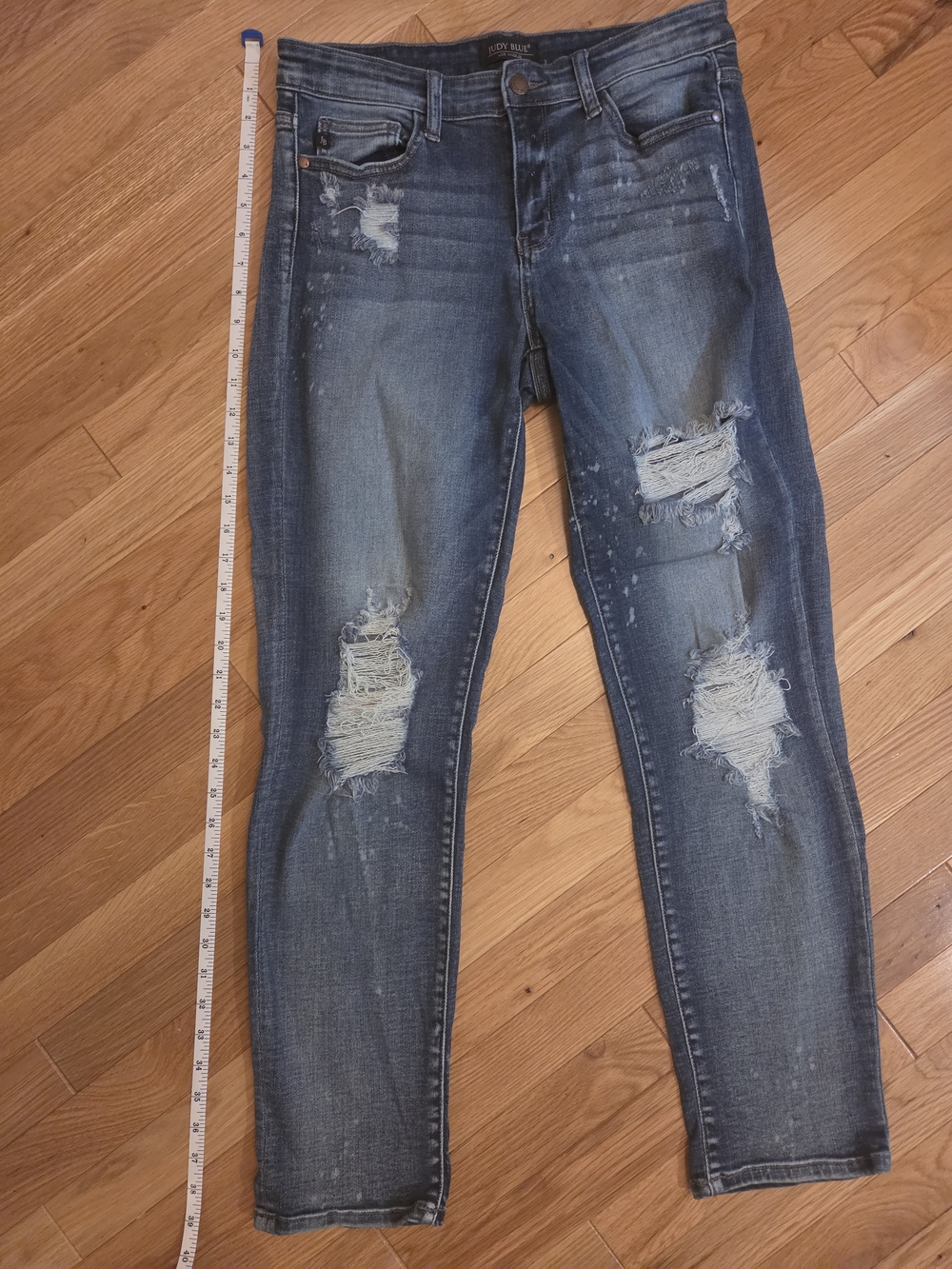 Judy Blue Bleach Splatter Distressed Boyfriend Jeans Size 9/29 JB82169LT